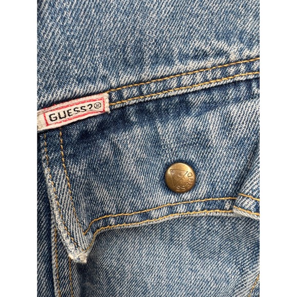 Vintage Georges Marciano for Guess Denim Jacket XL Blue Acid Wash Trucker 80/90s - Picture 5 of 7
